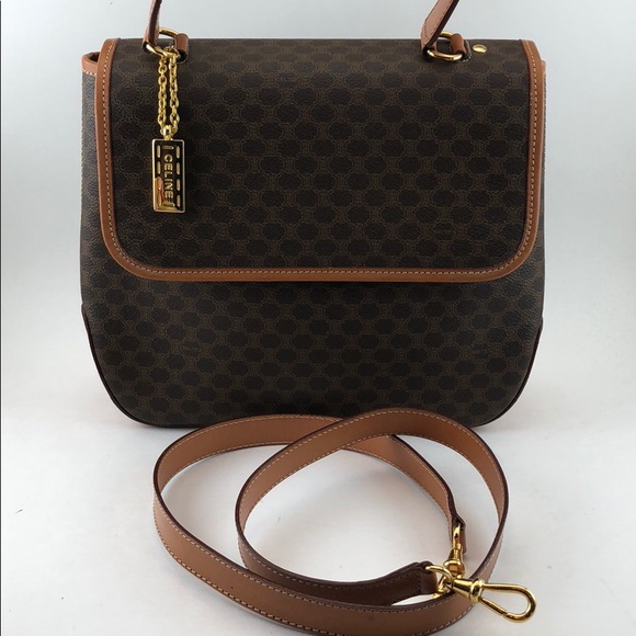 Celine Handbags - ⭐️🆕[CELINE] Macadam Pattern Leather Bag w/ Strap